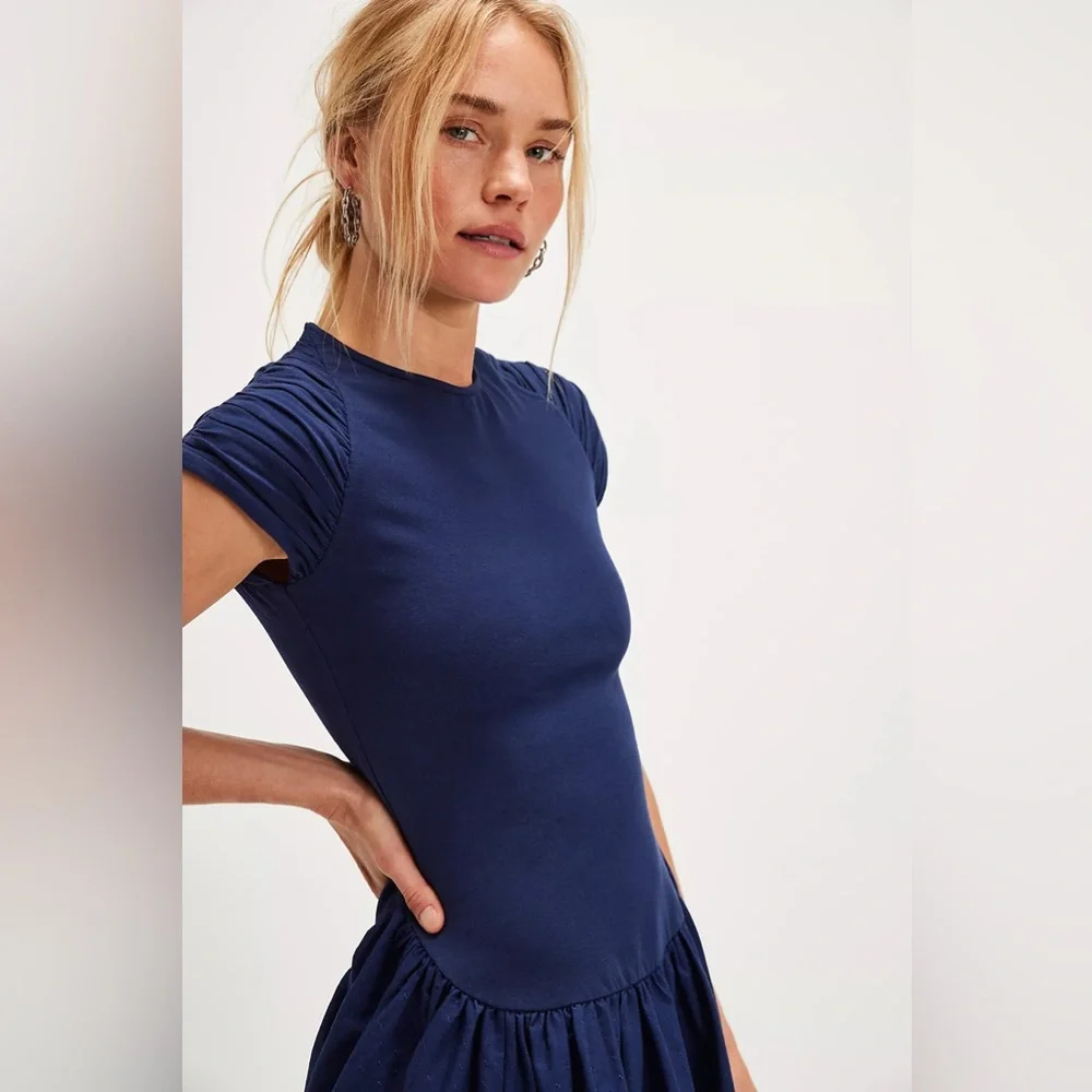 NWOT Free People Afternoon Elegance Midi Drop Waist Dress Size Medium - Picture 3 of 13